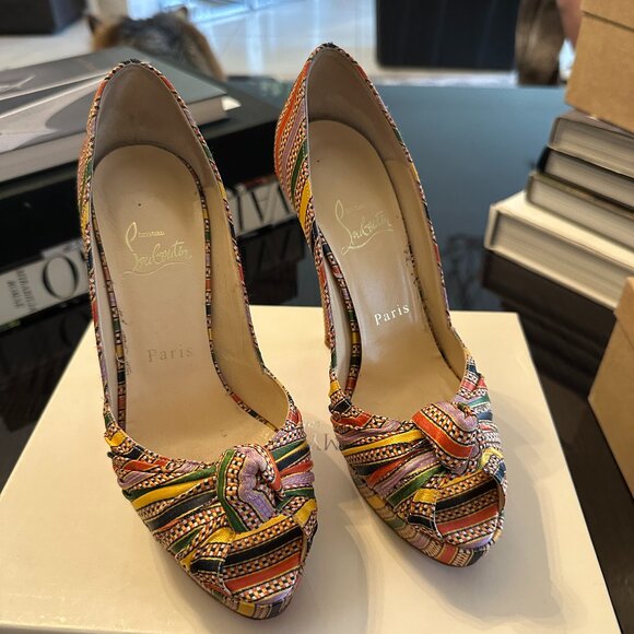 Christian Louboutin Rasta Damas Greissimo 140 Pumps Size 37 - Picture 1 of 8